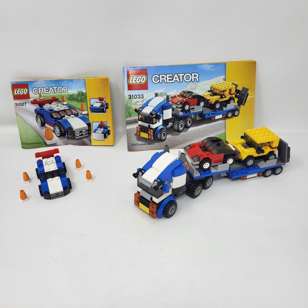 Lego Creator 3 In 1 31023 Vehicle Transporter And 31027 Blue‎ Racer Car